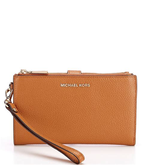 michael kors adele double zip wristlet soft pink|michael kors small zip wallet.